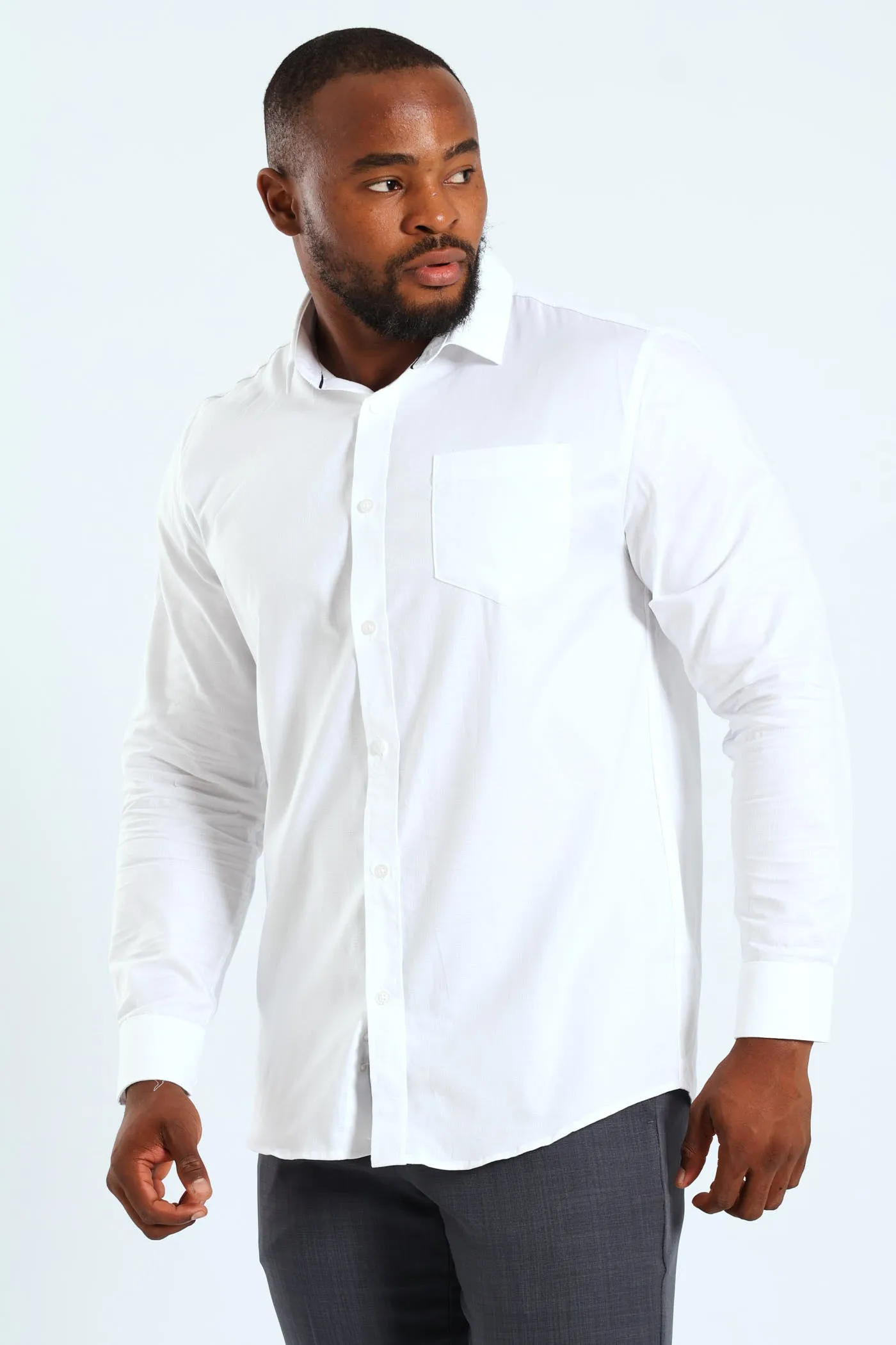 Slim Textured Long Sleeve Shirt - White sold by Edgars product image thumbnail 2