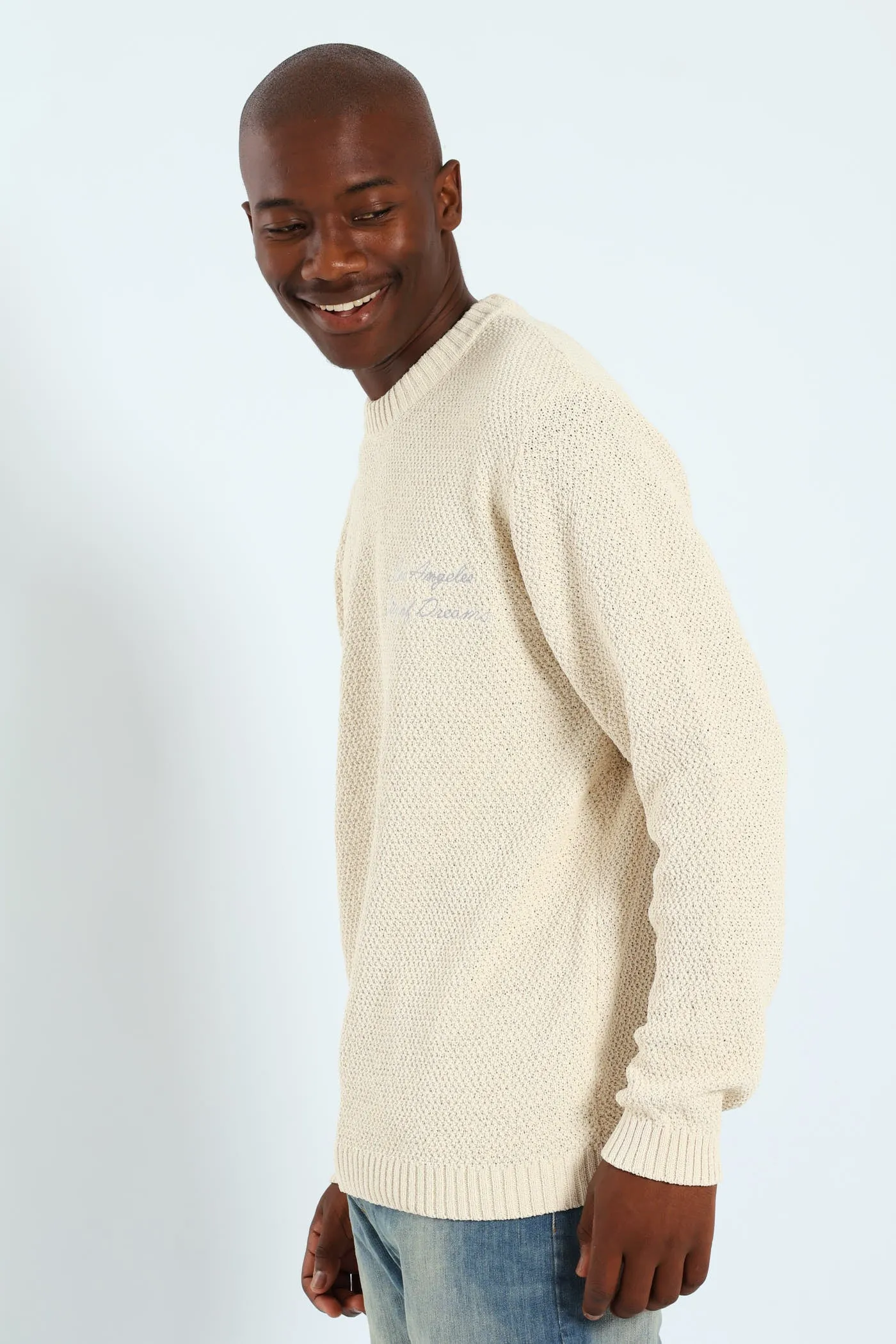 Textured Crew Embroidered Pullover - Stone sold by Edgars product image thumbnail 3