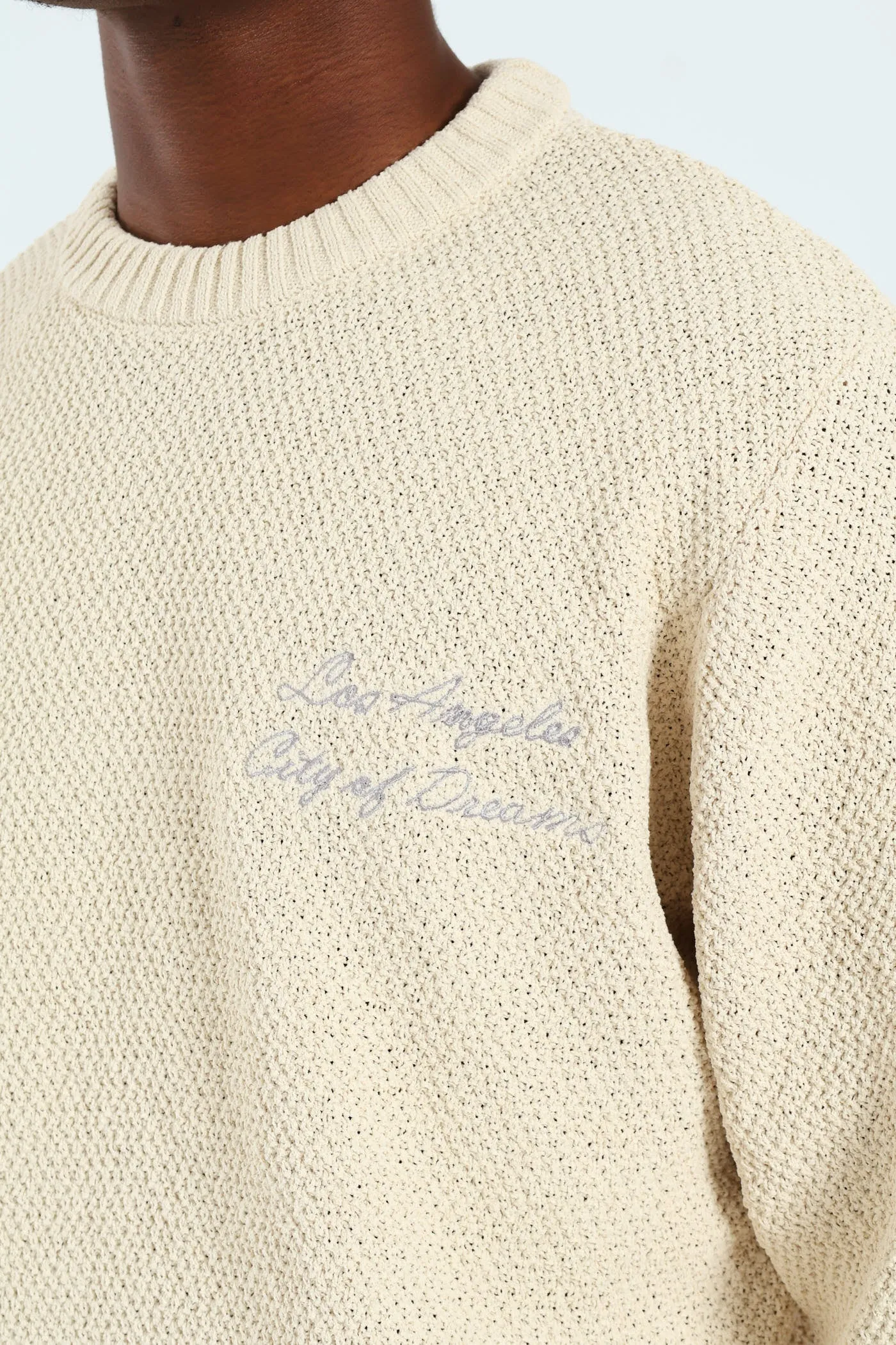 Textured Crew Embroidered Pullover - Stone sold by Edgars product image thumbnail 2