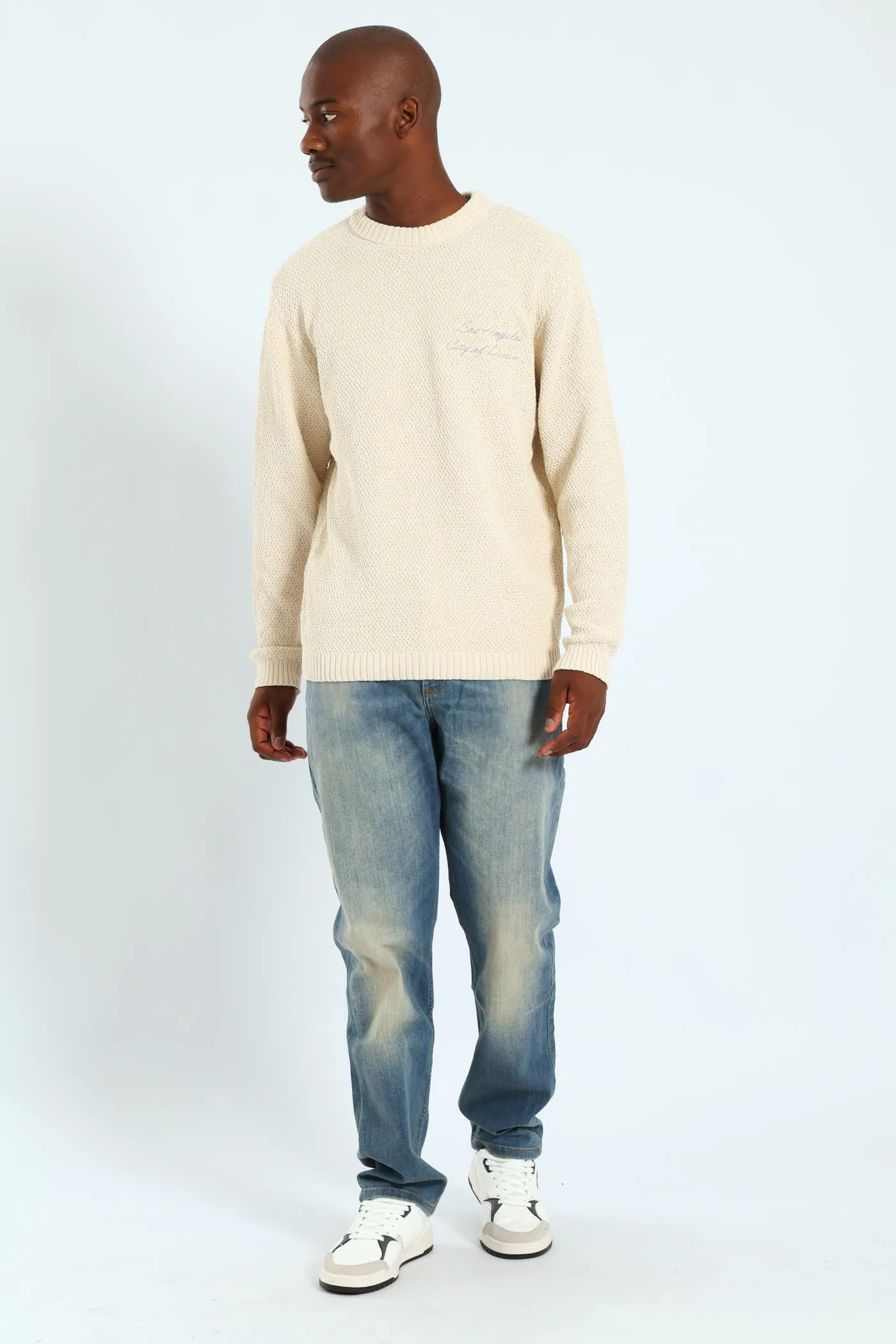 Textured Crew Embroidered Pullover - Stone sold by Edgars product image thumbnail 5