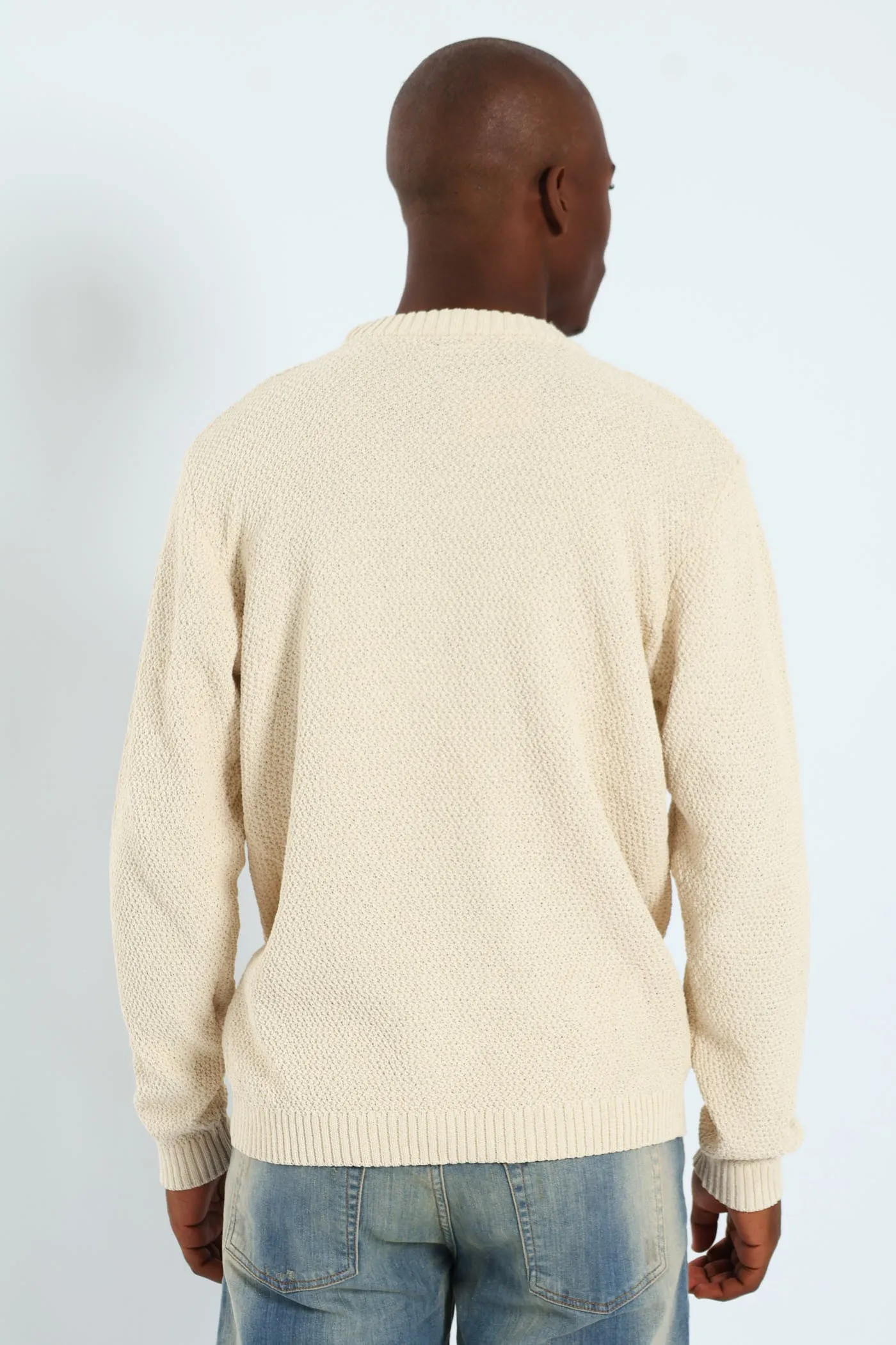 Textured Crew Embroidered Pullover - Stone sold by Edgars product image thumbnail 4