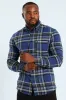 Long Sleeve Check Shirt - Blue/Fatigue sold by Edgars 