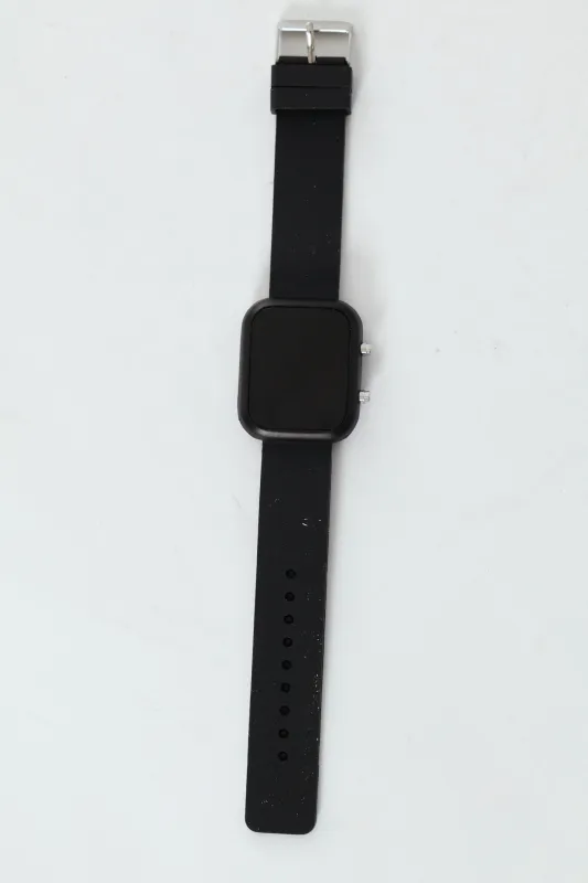 Pre-Girls Led Rectangle Watch - Black sold by Edgars