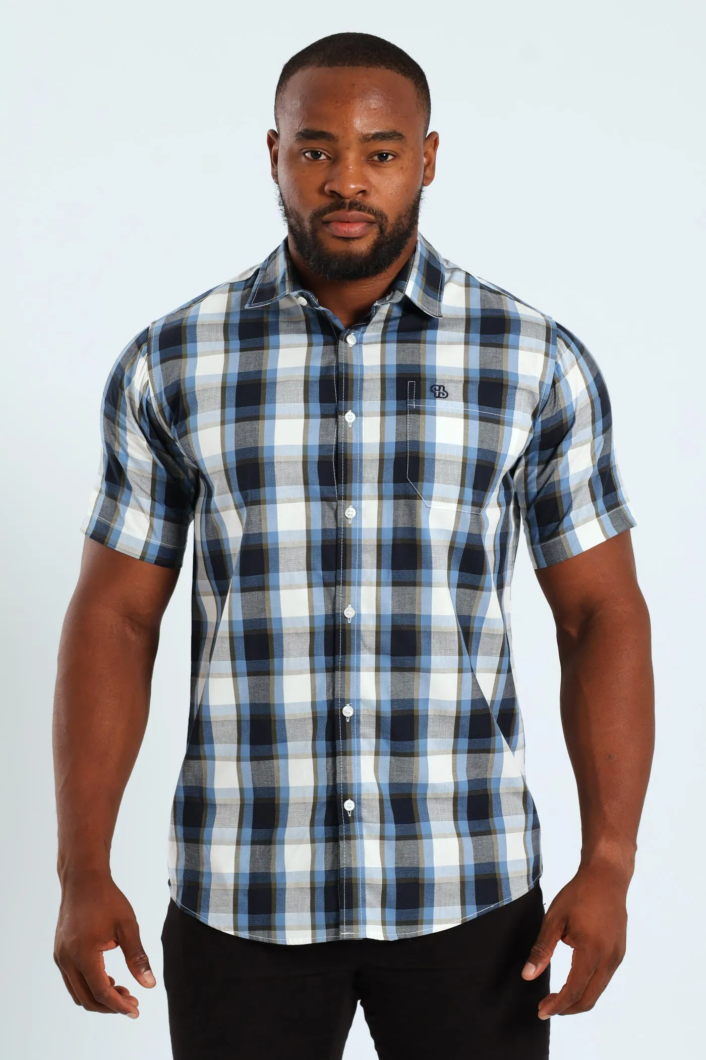 Short Sleeve Check Shirt - Fatigue/Navy sold by Edgars product image thumbnail 5