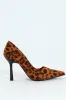 Pointed Toe Court Stiletto Heel - Animal Print sold by Edgars