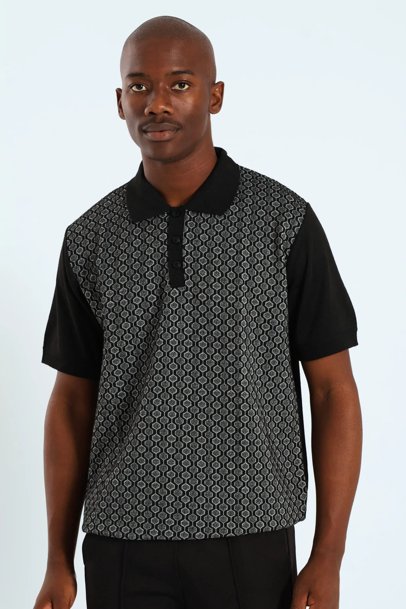 Jacquard Knitwear Golfer - Black/White sold by Edgars