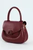 Florence Flap Bag With Top Handle - Burgundy sold by Edgars