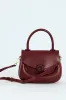 Florence Flap Bag With Top Handle - Burgundy sold by Edgars