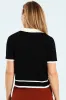 Collared Tipped Cardi - Cream/Black sold by Edgars