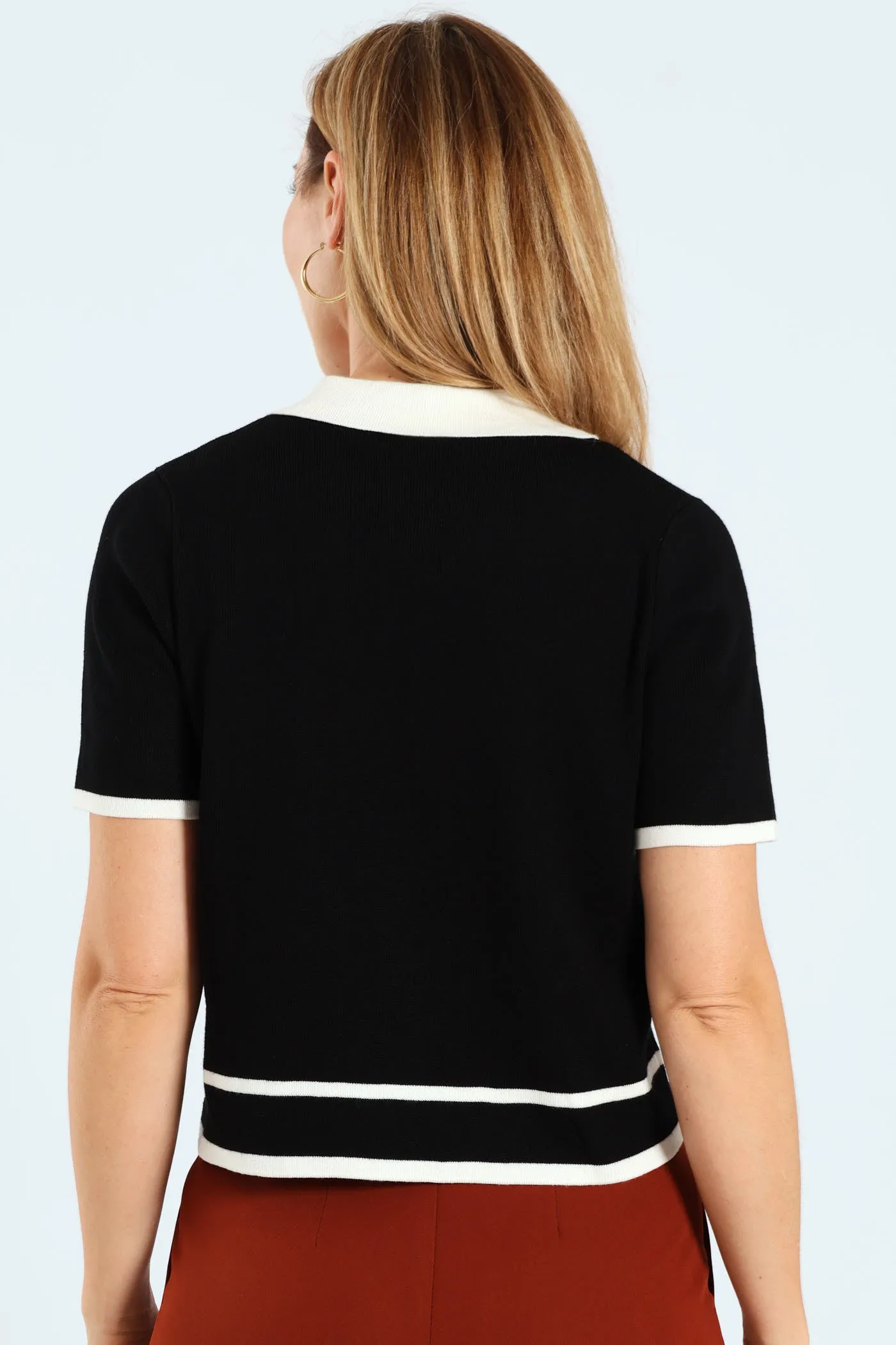 Collared Tipped Cardi - Cream/Black sold by Edgars product image thumbnail 4