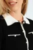 Collared Tipped Cardi - Cream/Black sold by Edgars