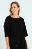 3/4 Sleeve Dolman Waffle Top - Black sold by Edgars 