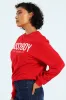 Lurex Embroidered Blouson Sweat Top - Red sold by Edgars 