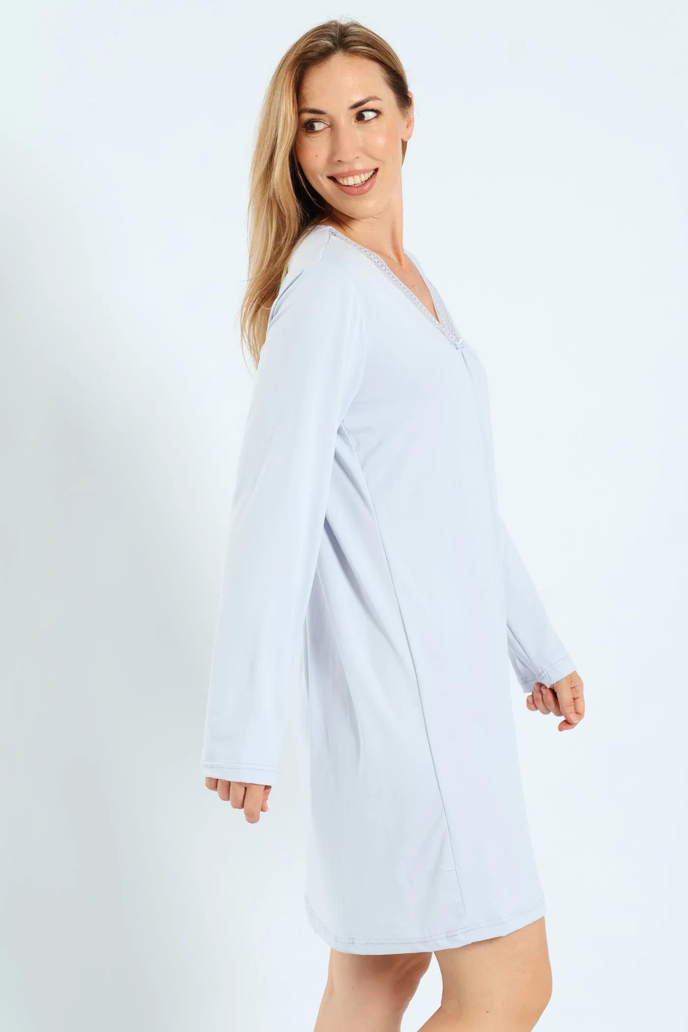 2 Pack Lace Detail Ditsy Floral Sleepshirts - White/Blue sold by Edgars product image thumbnail 4