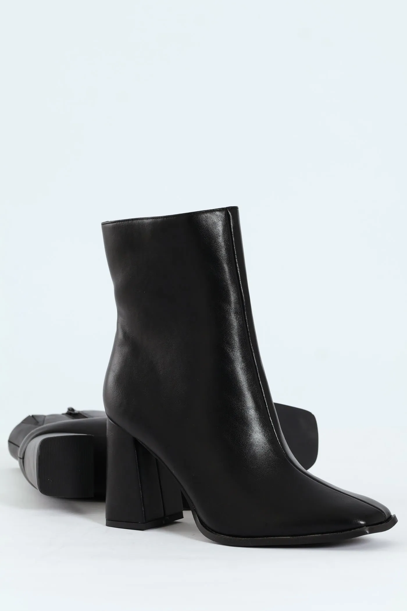 Square Toe Ankle Boot - Black sold by Edgars