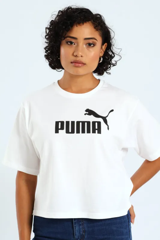 Essential Cropped No.1 Logo Tee - White sold by Edgars