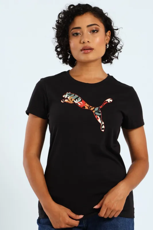 Graphics Floral Puma Logo Tee - Black sold by Edgars