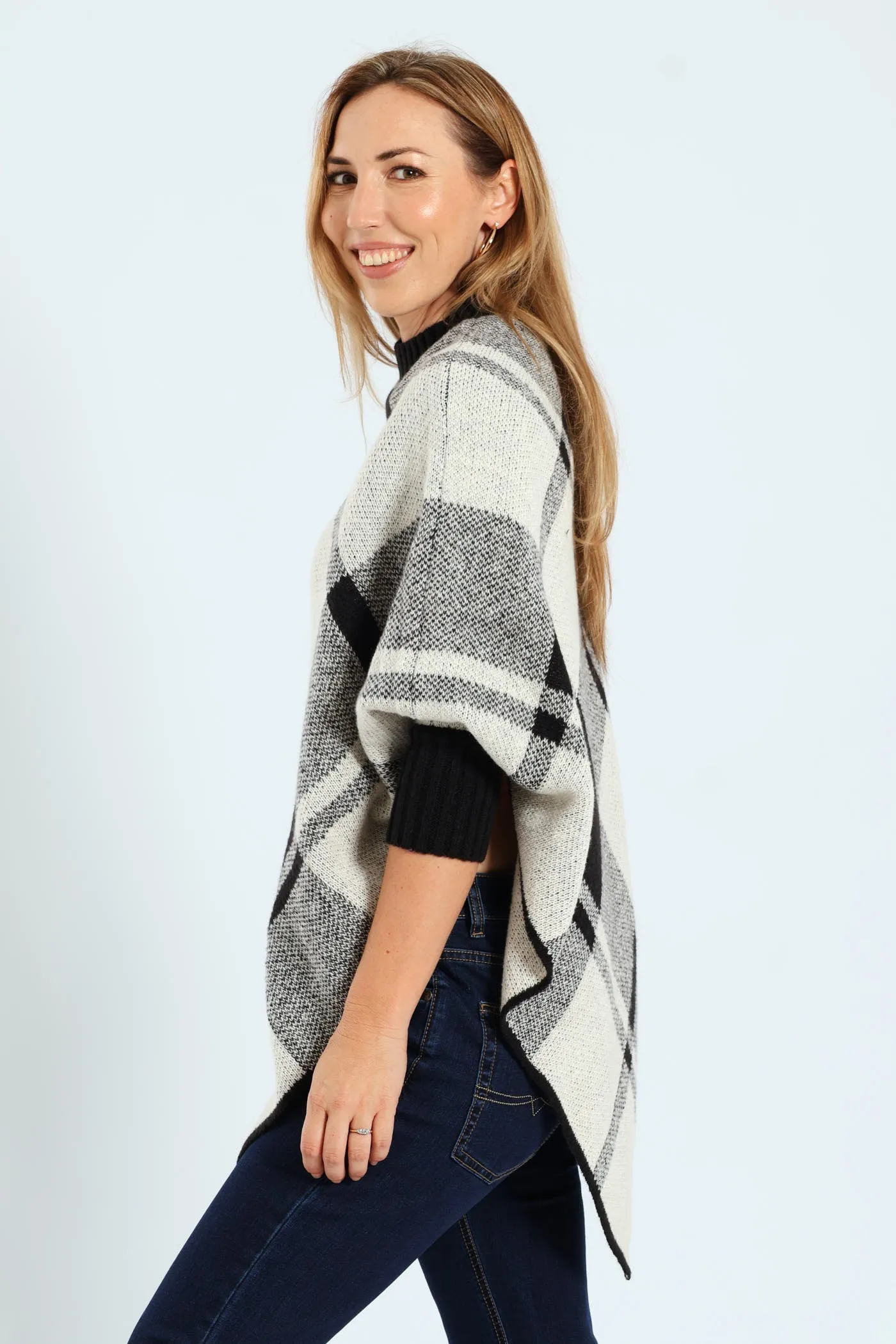 Check Plaid Poncho - Black sold by Edgars product image thumbnail 3