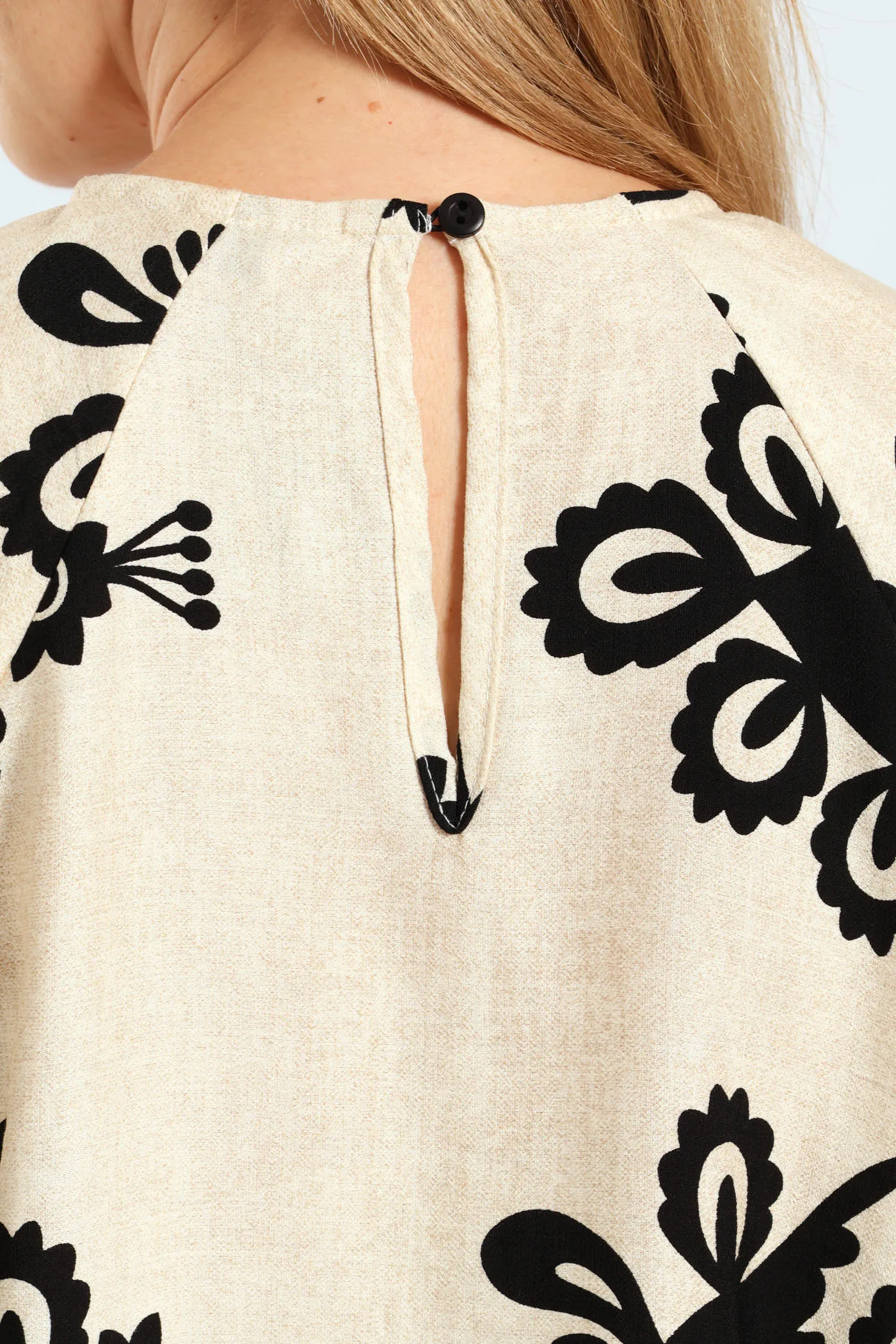 Bubble Raglan Sleeve Blouse - Cream/Black sold by Edgars product image thumbnail 3
