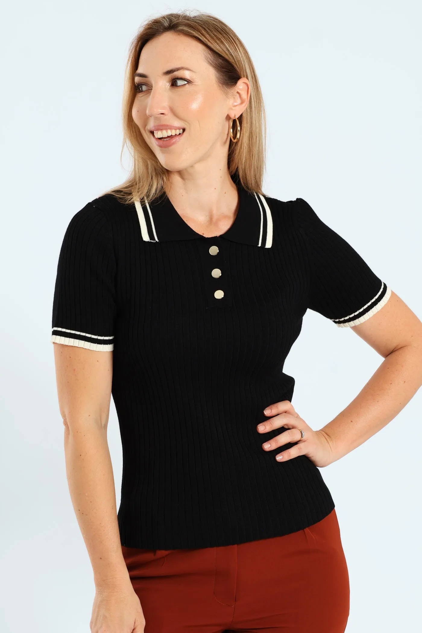 Double Tipped Golfer Tee - Black/Cream sold by Edgars