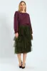 Long Sleeve Puff Sleeve Blouse - Plum sold by Edgars 