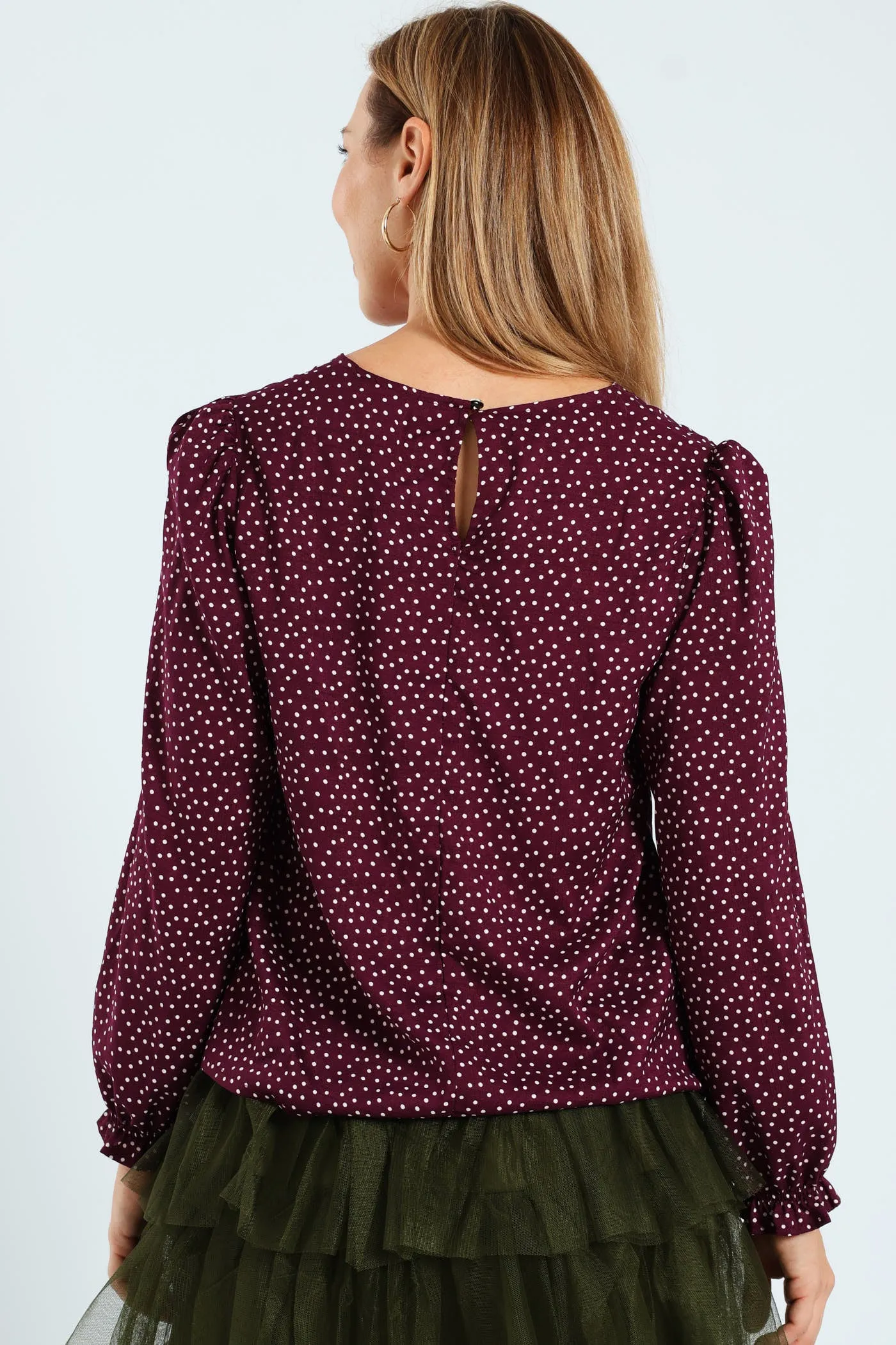 Long Sleeve Puff Sleeve Blouse - Plum sold by Edgars product image thumbnail 2