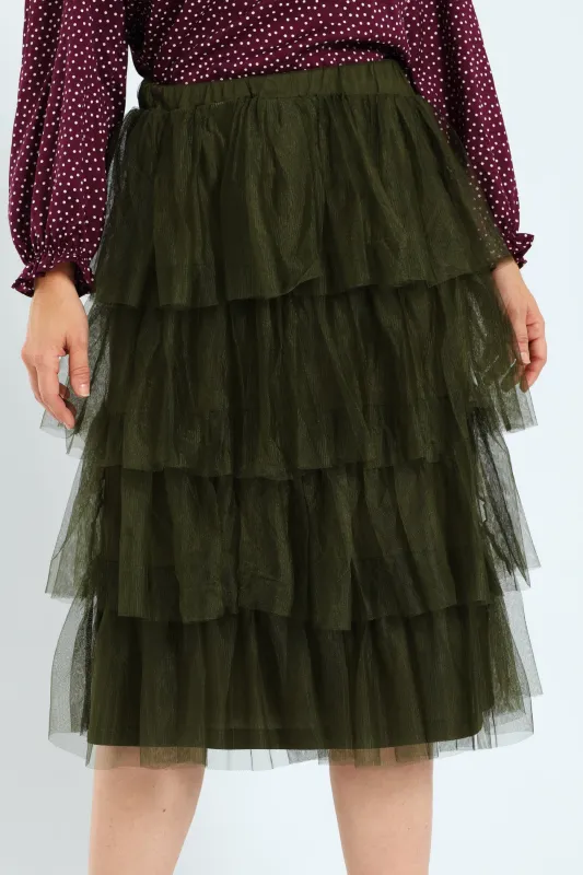 Rara Tiered Midi Skirt - Fatigue made by Edgars 