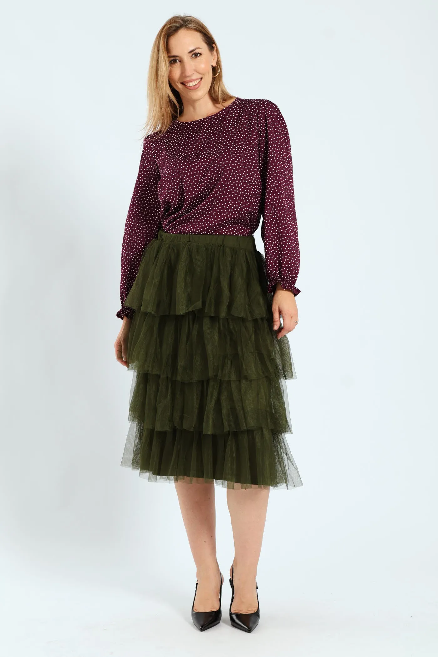 Rara Tiered Midi Skirt - Fatigue sold by Edgars product image thumbnail 2