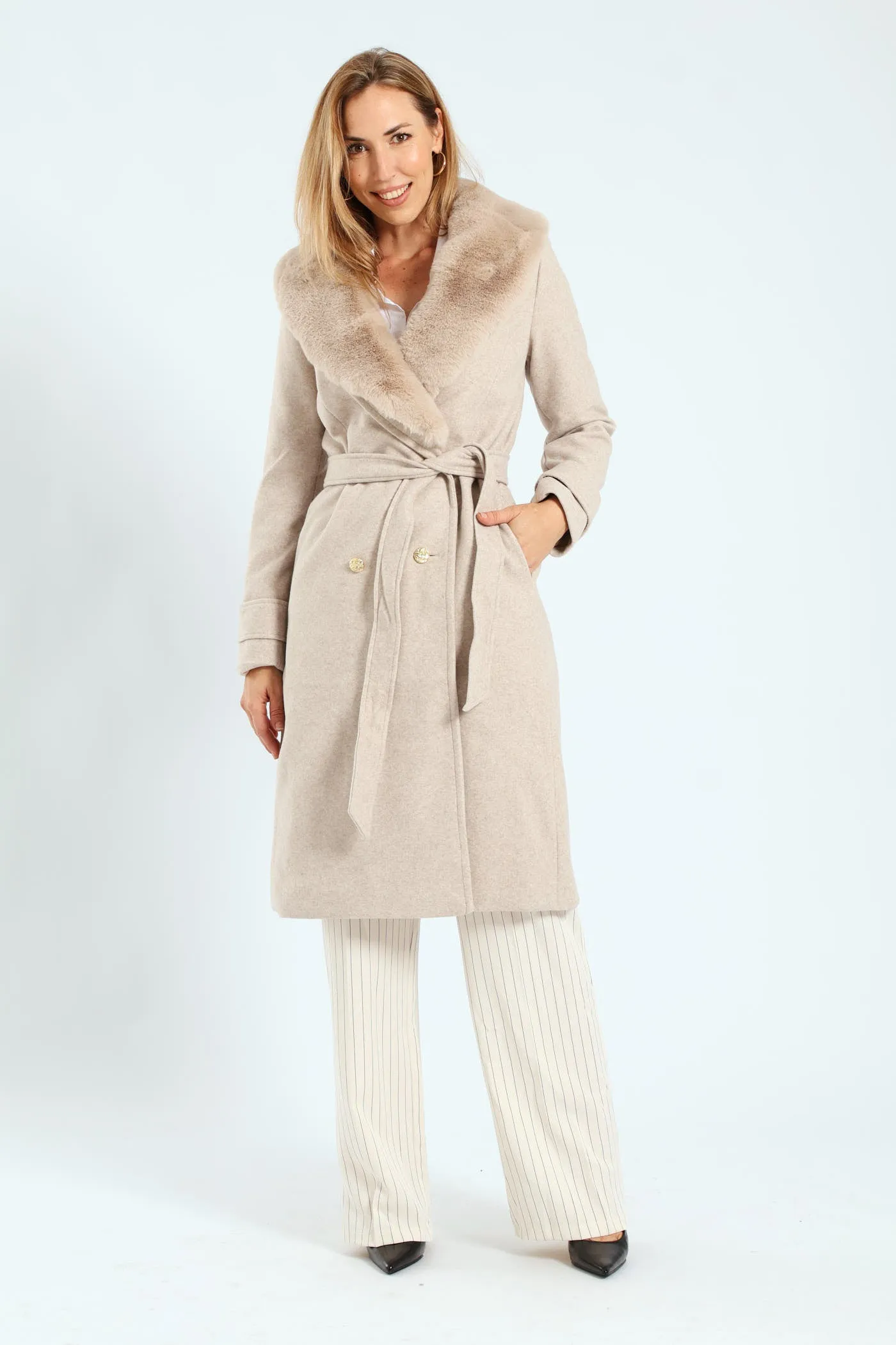 Diana Fur Collar Coat - Oatmeal sold by Edgars product image thumbnail 5