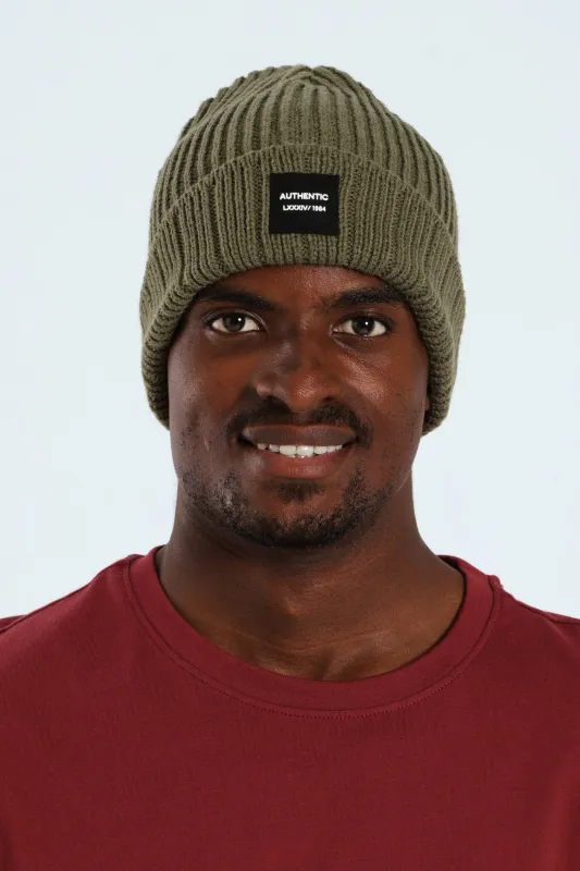 Authentic Rib Beanie - Fatigue sold by Edgars