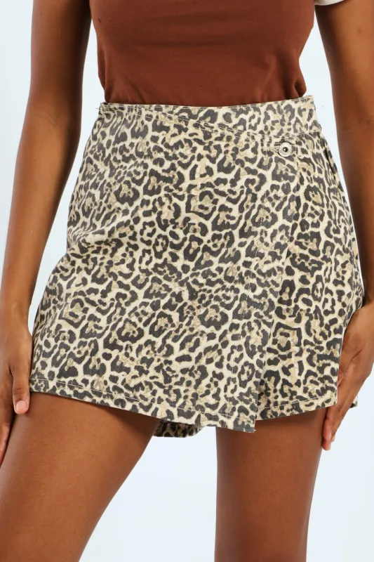 Leopard Skort - Brown sold by Edgars 
