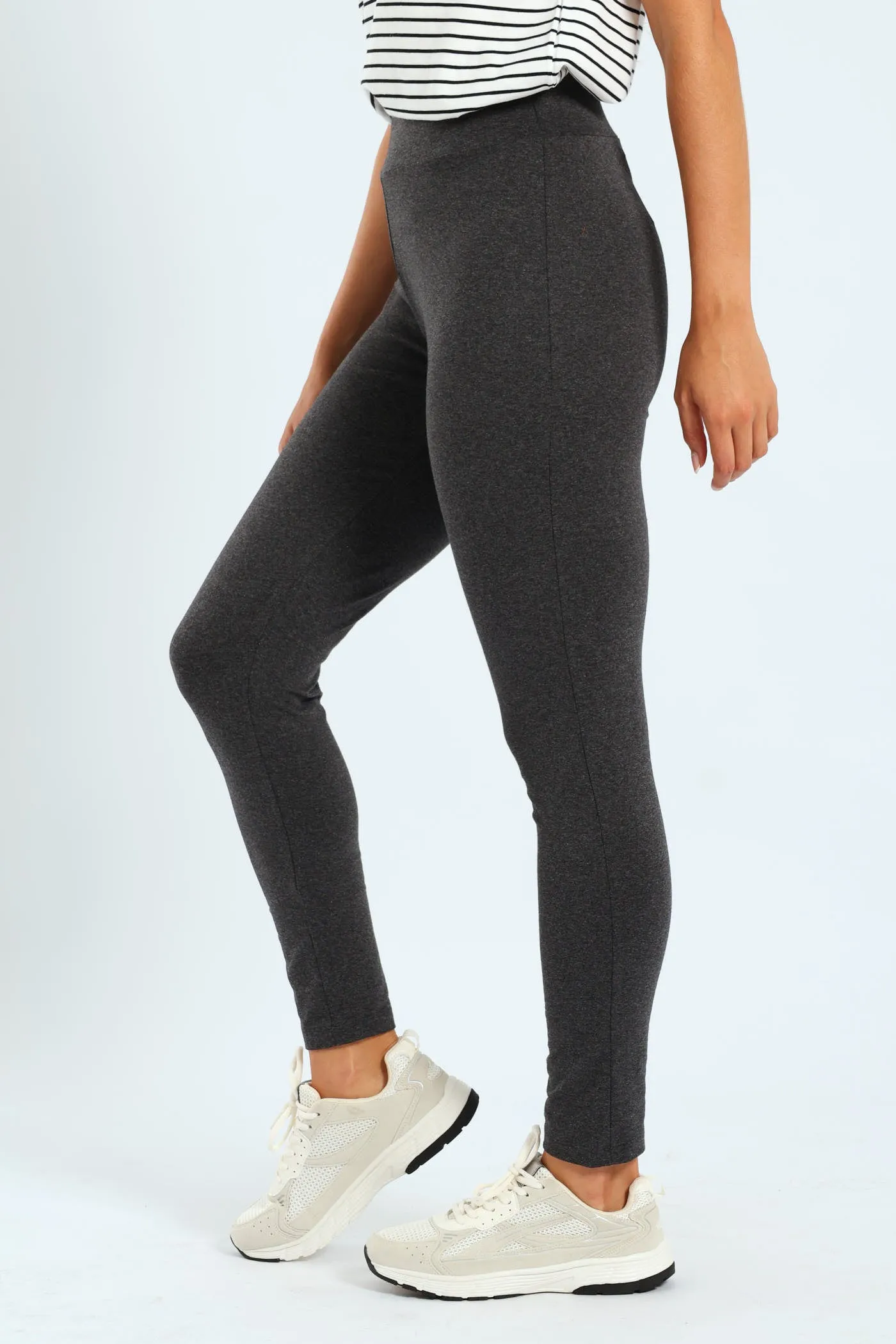 Basic Legging With Wide Waistband - Charcoal Melange sold by Edgars product image thumbnail 2
