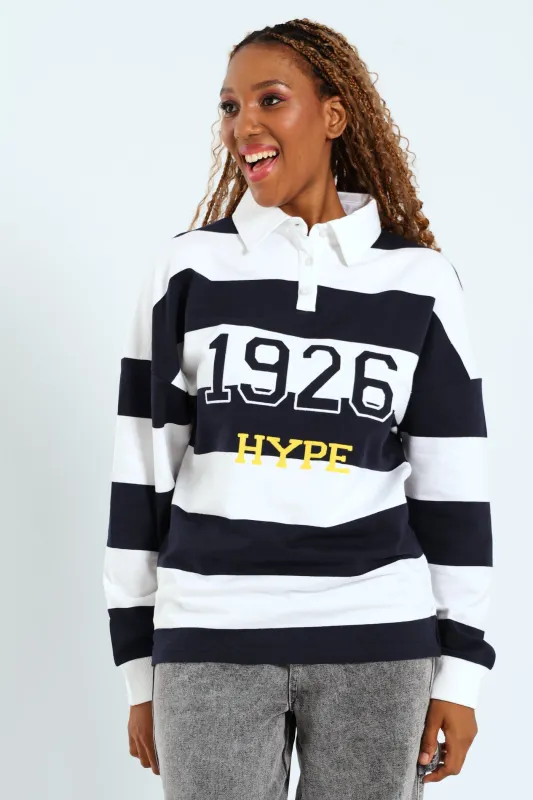 Stripe Rugby Jersey - Navy sold by Edgars
