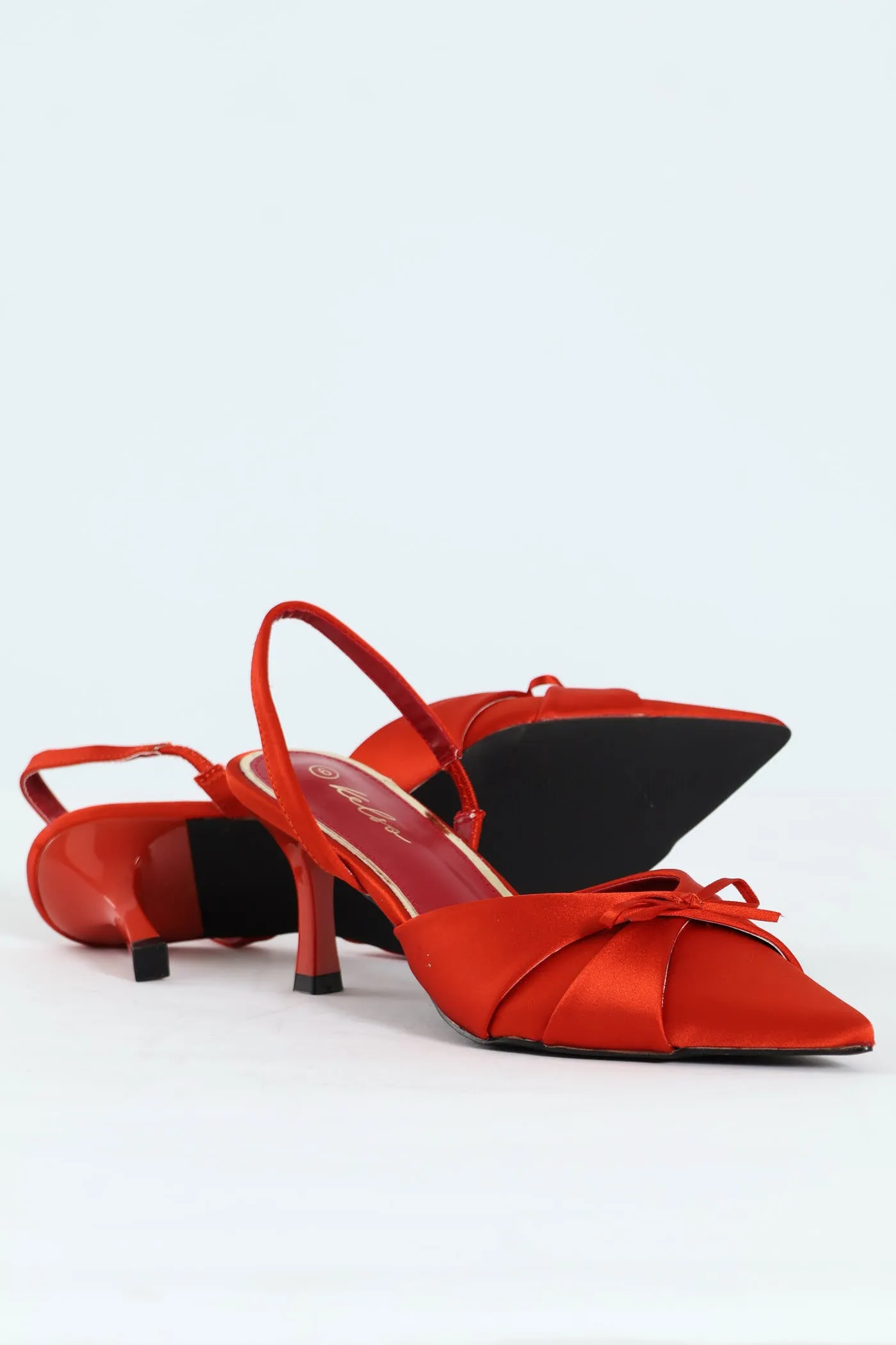 Pointy Bowed Slingback Heel - Rust sold by Edgars