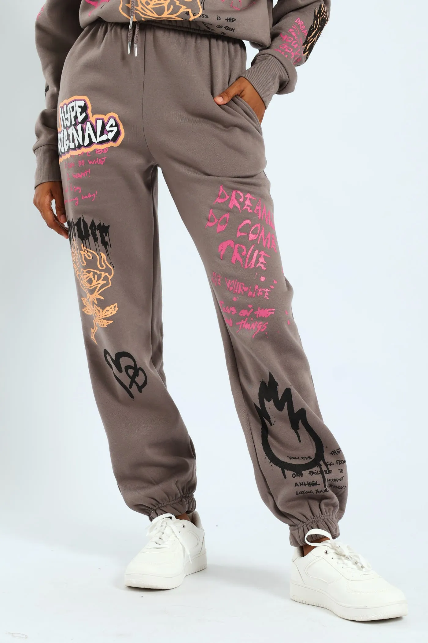 Graphic Printed Jogger - Charcoal sold by Edgars