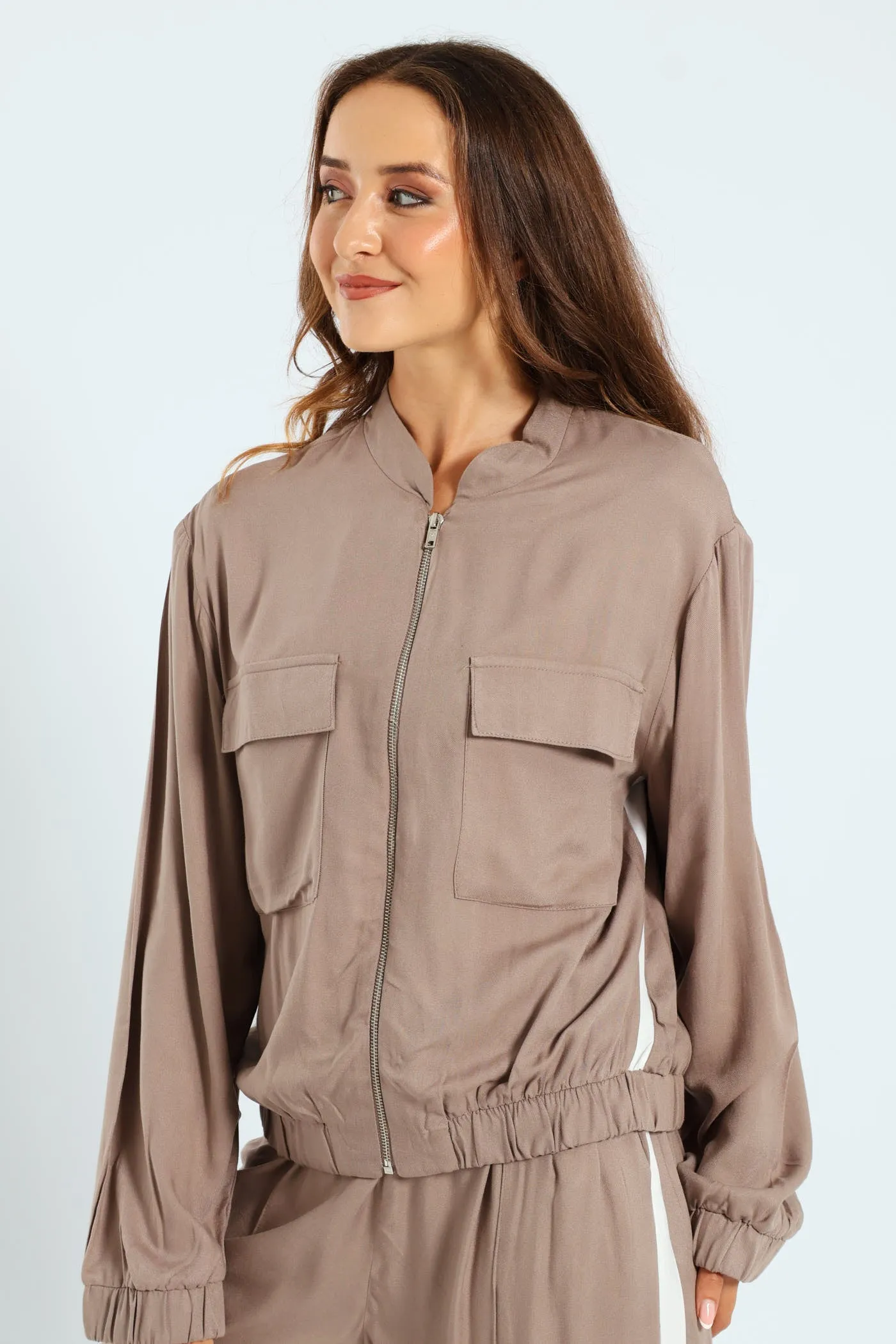 Utility Pocket Bomber With Sportstripe - Taupe sold by Edgars product image thumbnail 3