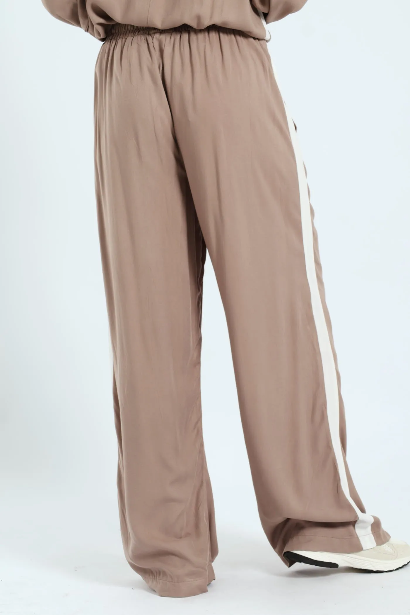 Sportstripe & Pintuck Pull-On Wideleg Pants - Taupe sold by Edgars product image thumbnail 3