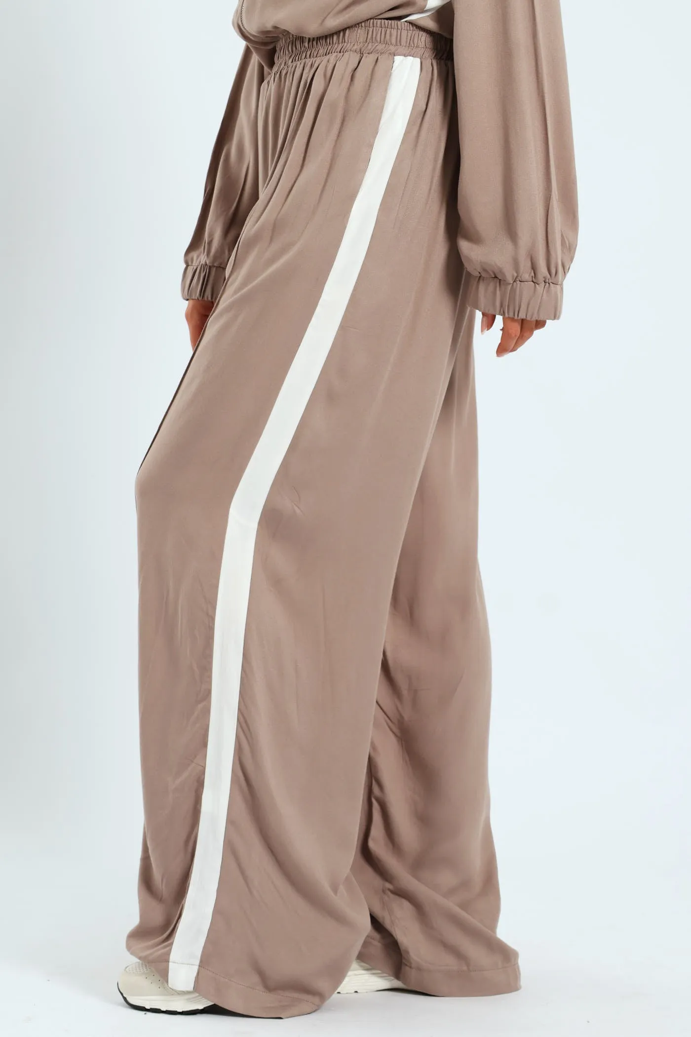 Sportstripe & Pintuck Pull-On Wideleg Pants - Taupe sold by Edgars product image thumbnail 2