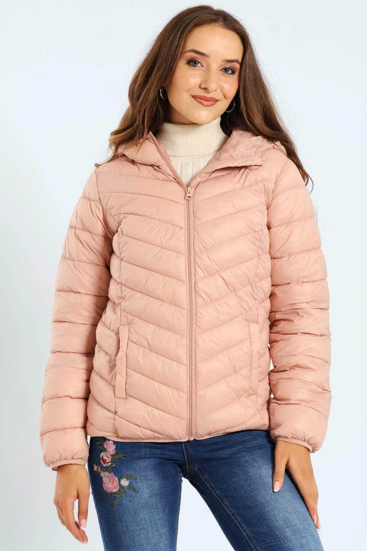 Classic Puffer With Hood - Rose sold by Edgars