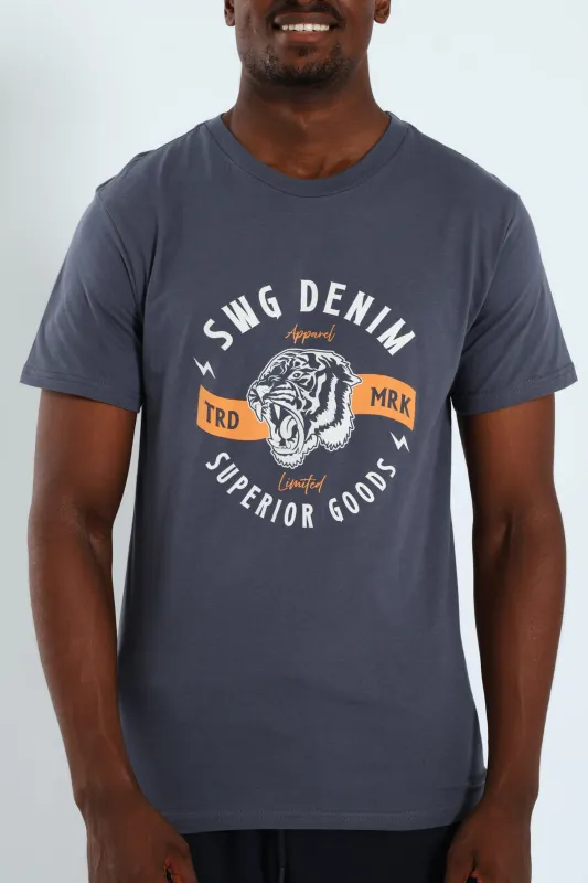 Basic Print T-Shirt - Slate sold by Edgars