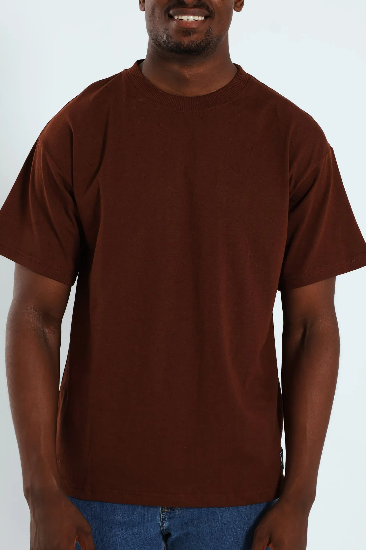Logo Oversized Label Tee - Brown sold by Edgars