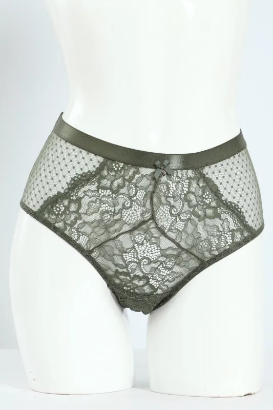 Microfibre Mesh Boyleg Panty - Olive sold by Edgars