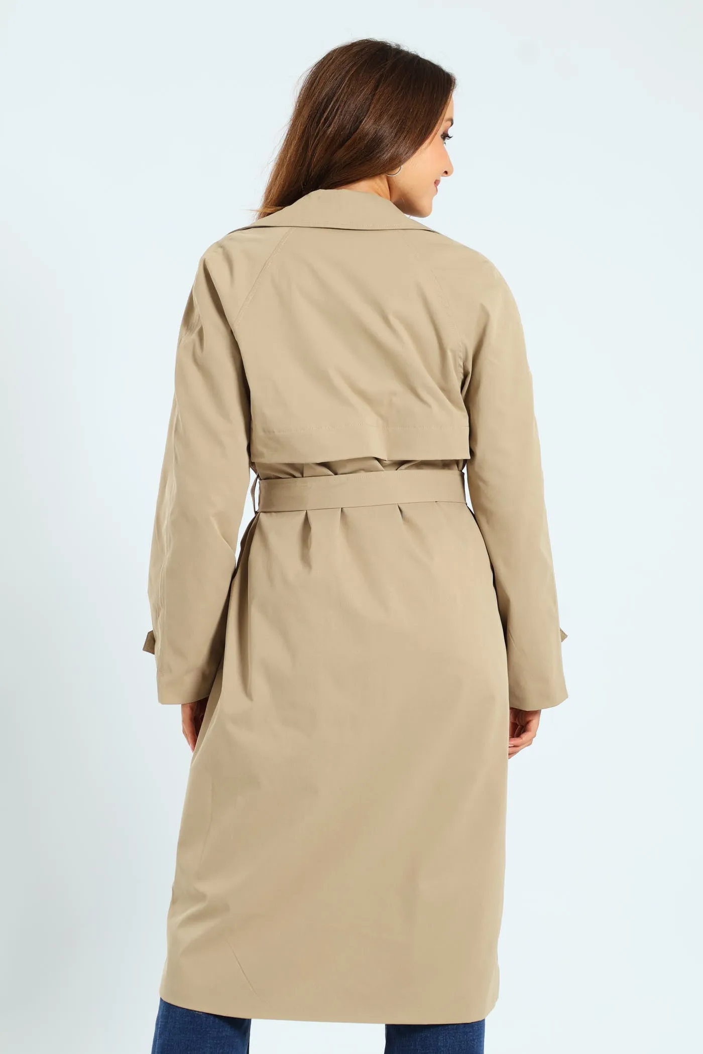 Wrap Trench Coat With Self Belt - Khaki sold by Edgars product image thumbnail 4