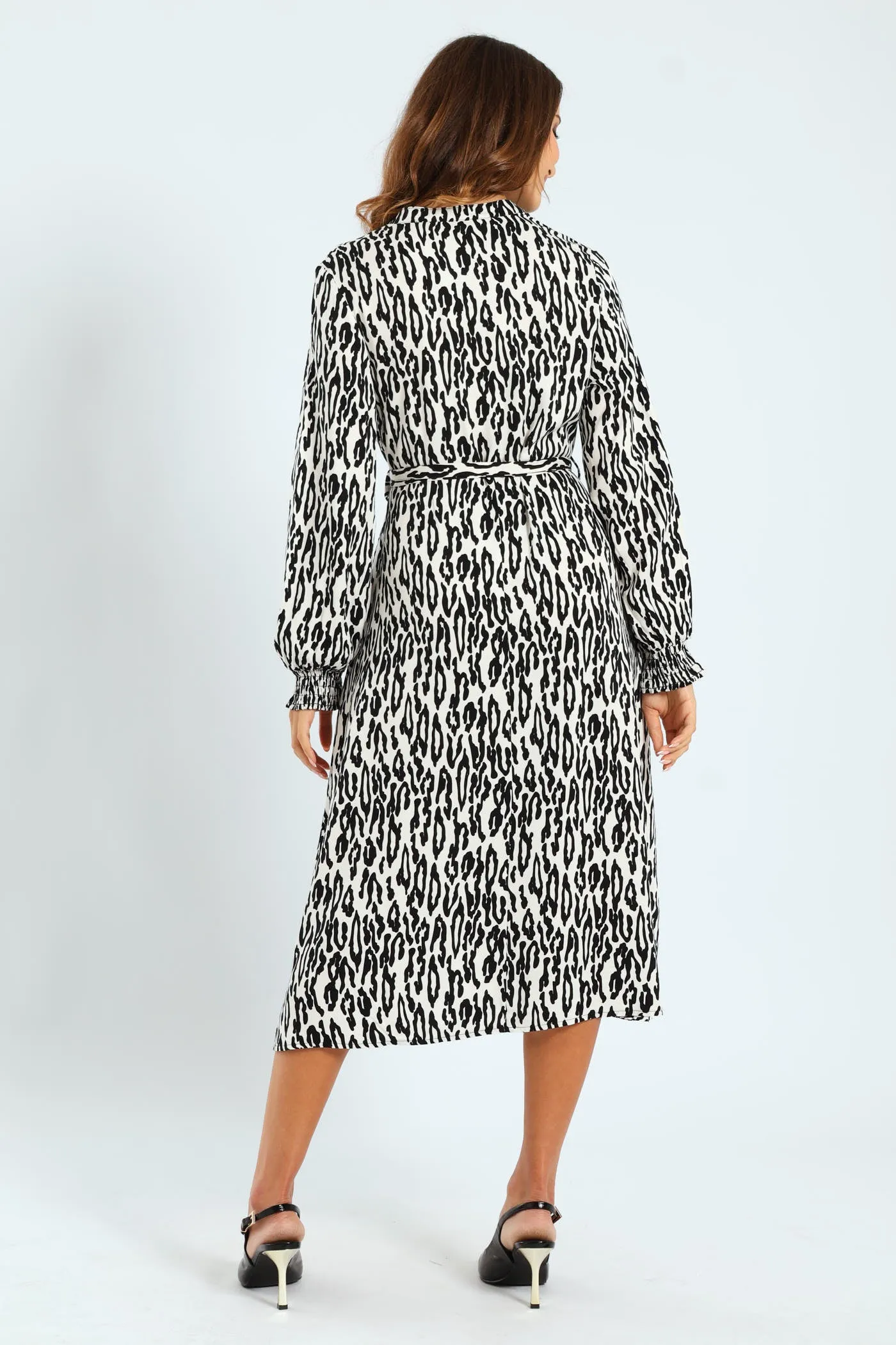 Half Placket Shirred Cuff Tiered Maxi Shirt Dress sold by Edgars product image thumbnail 3