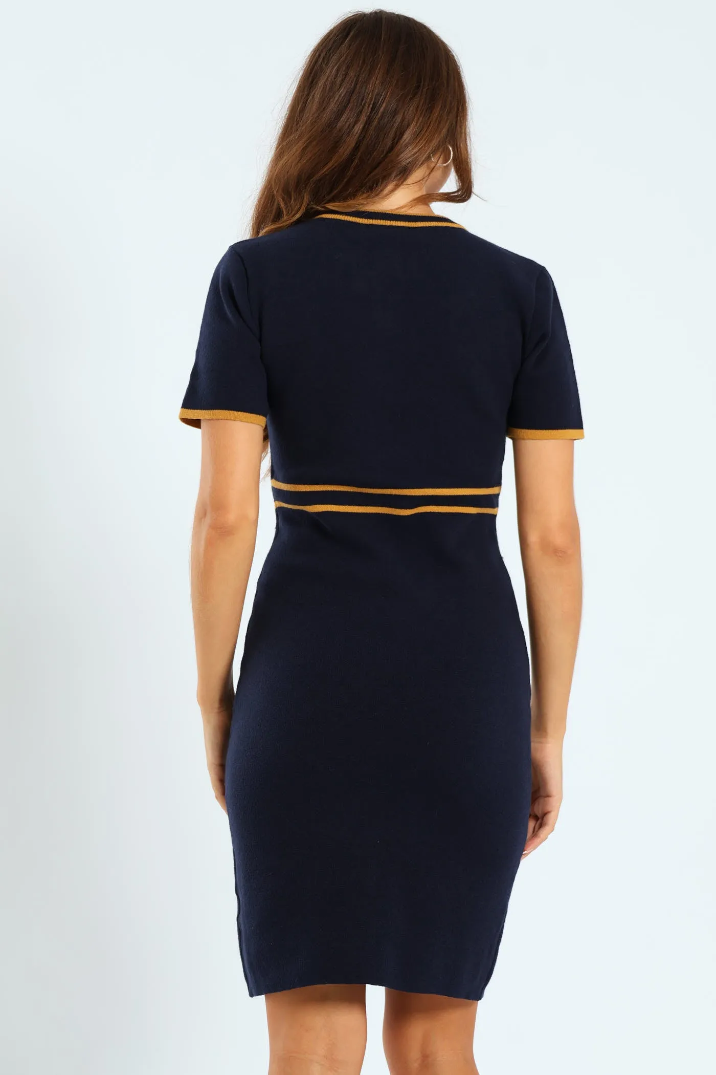 Preppy Contrast Tipped Knitwear Dress - Navy sold by Edgars product image thumbnail 5