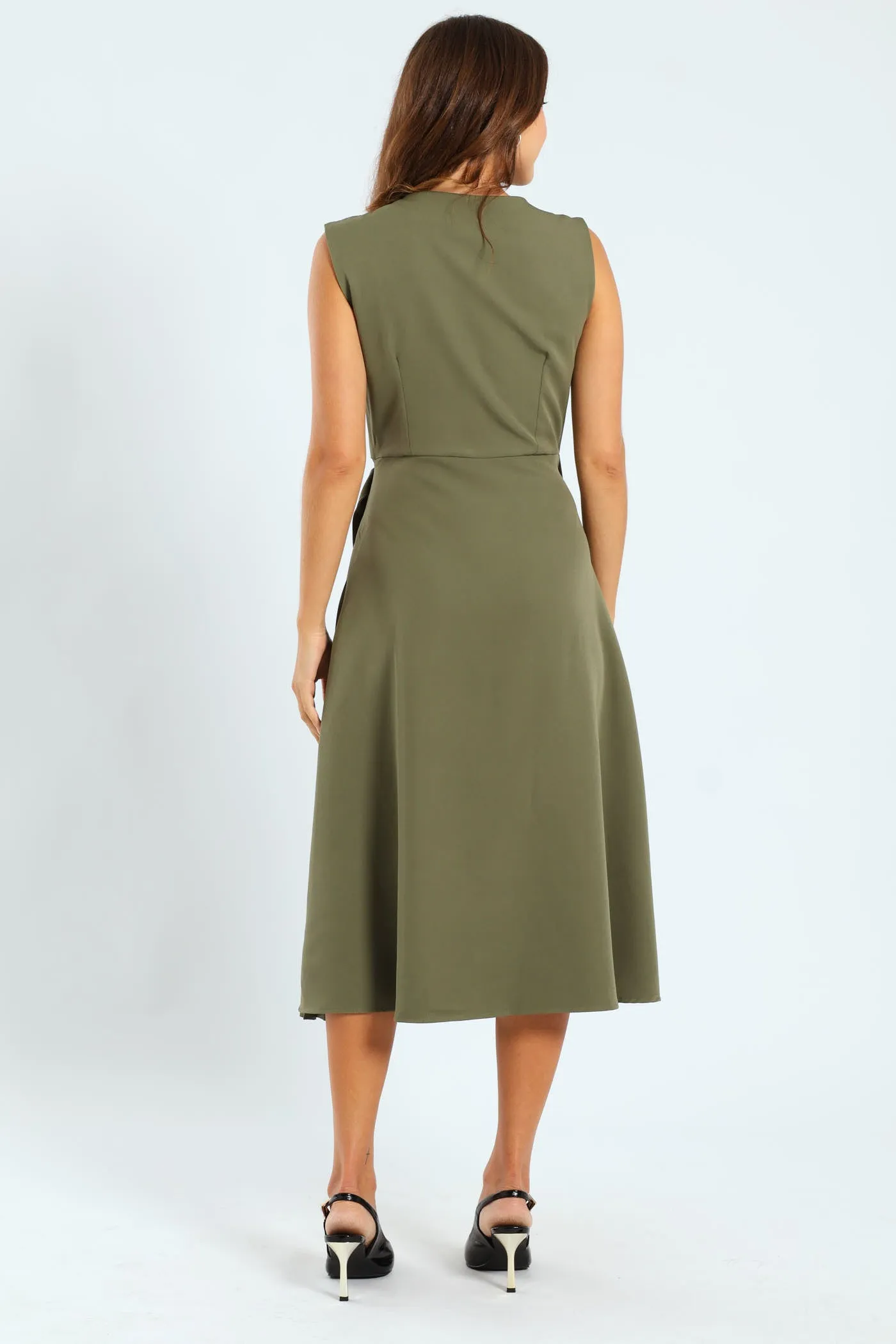 Mock Wrap Side Pleated Midi Dress sold by Edgars product image thumbnail 4