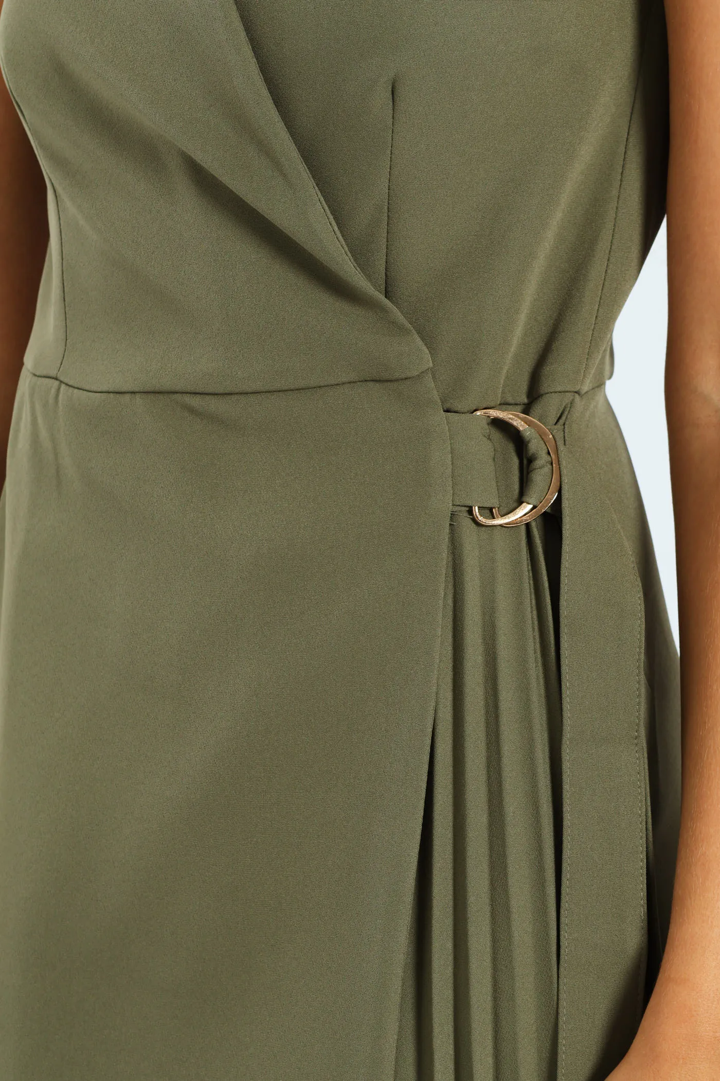 Mock Wrap Side Pleated Midi Dress sold by Edgars product image thumbnail 2