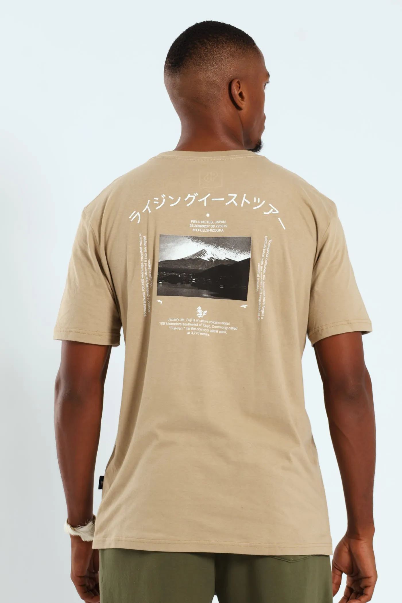 Mt Fuji Field Notes Front & Back Tee - Taupe sold by Edgars product image thumbnail 2