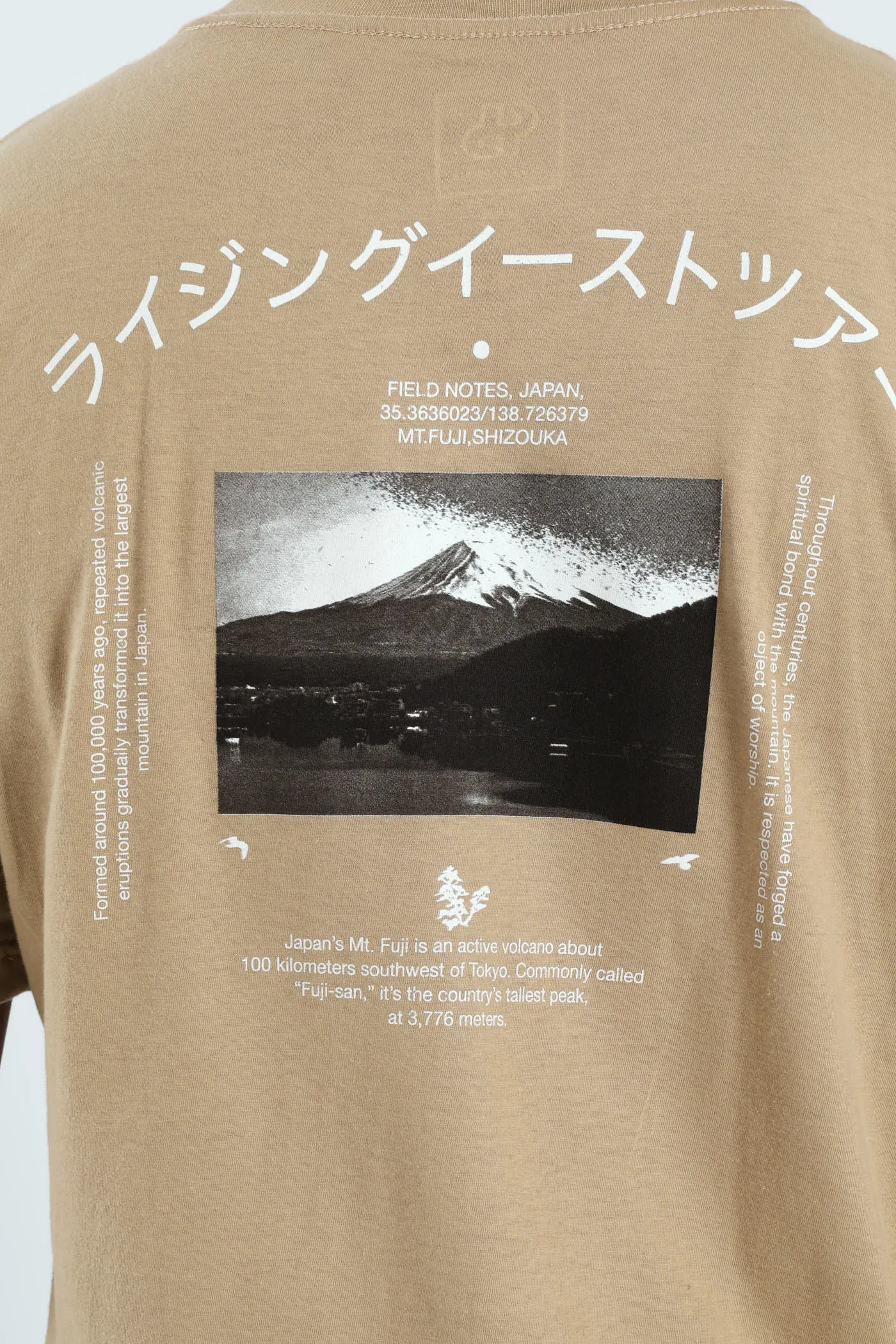 Mt Fuji Field Notes Front & Back Tee - Taupe sold by Edgars product image thumbnail 5