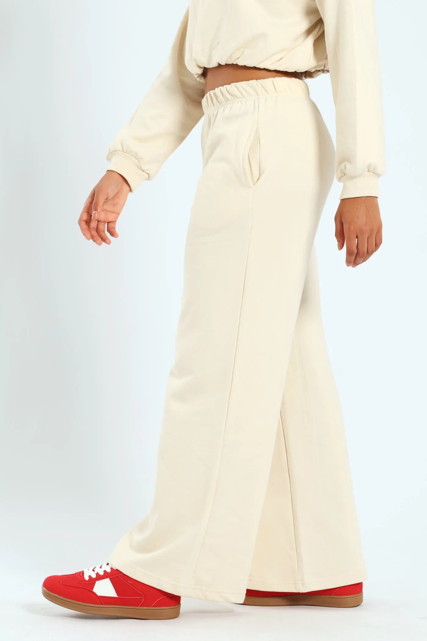 Girls Fleece Wide Leg Pants - Cream sold by Edgars product image thumbnail 4